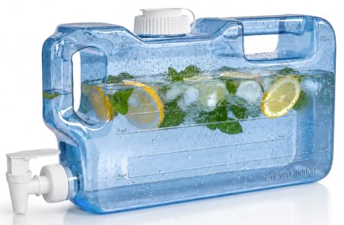Refrigerator Water Dispenser 1.1 Gallon Bottle with Leak Proof Spigot (Royal Blue)