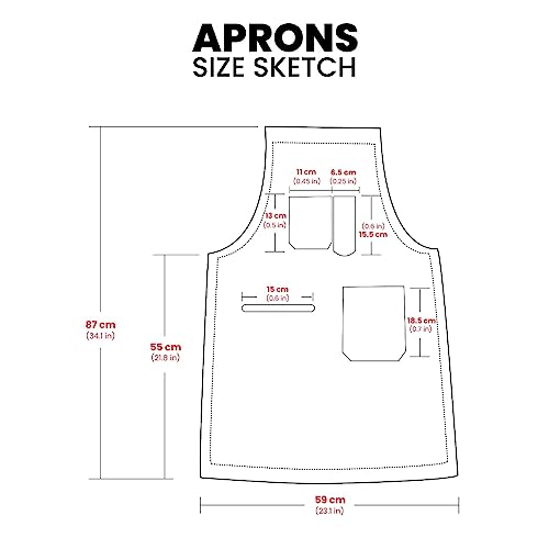 Full Grain Leather & Canvas Apron (Blue 2)