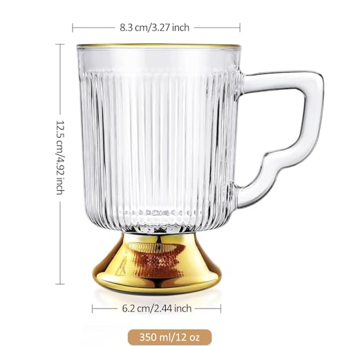 Glass Coffee Mugs with Handle (Clear)