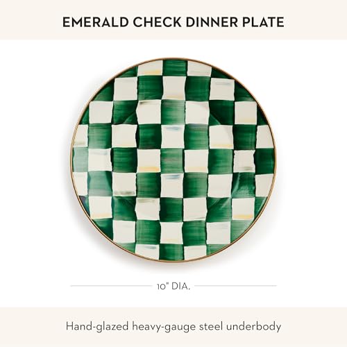 Enamel Dinner Plate (Emerald Check / 1 Plate)