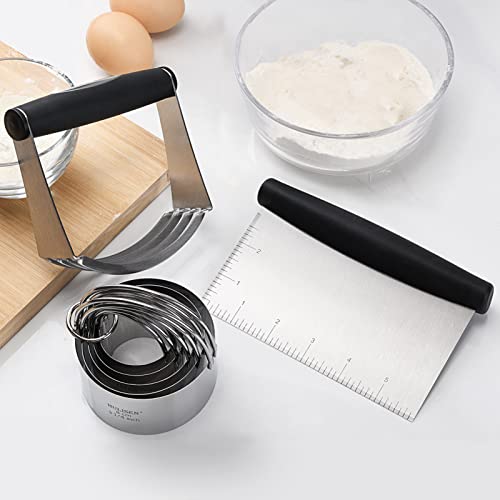 5 Pc Biscuit Cutter Set with Handle (3 Pcs Pastry Cutter Set)