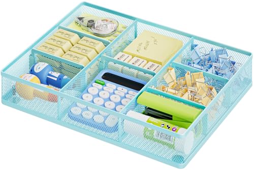 Desk Drawer Organizer (Blue / 12 x 8.5 x 1.8)