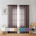 Chocolate Sheer Curtains 72 Inches Long 2 Panels (42"W x 72"L (Pack of 2) / Chocolate)