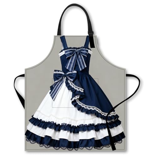 Blue White Bow Chic Smock 26.7x30.7 Inch Polyester (Lu12378)