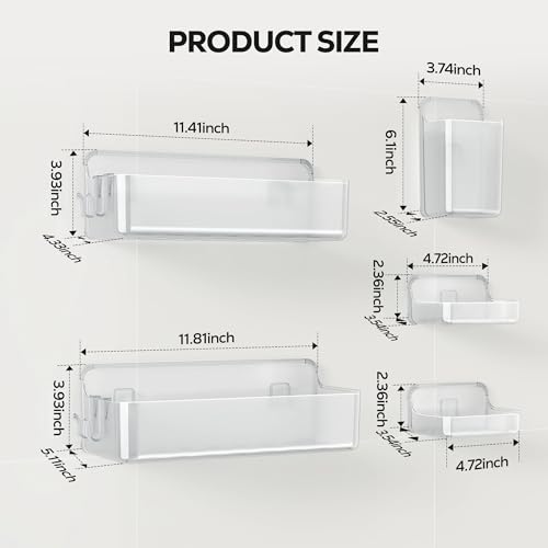 Adhesive Shower Shelves (A-Clear / 5 pieces)