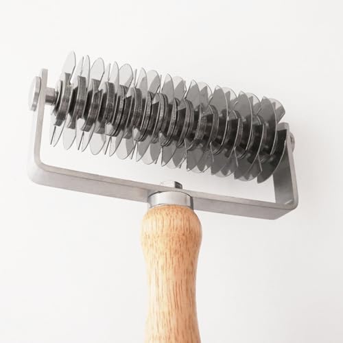 Stainless Steel Pastry Lattice Roller Cutter with Wood Handle