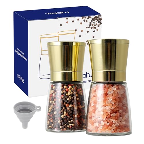 Golden Salt and Pepper Grinders Set (shiny gold / medium)