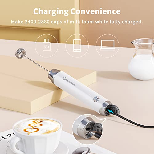 LunaFro Rechargeable Milk Frother (White)