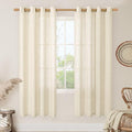 Beige Linen Sheer Curtains for Living Room 78 Inch Length 2 Panels (52"W x 78"L (Pack of 2) / Beige)