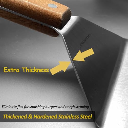 Stainless Steel Metal Spatula Set For Griddle (3" x 5", 5" x 6", 3" x 6")