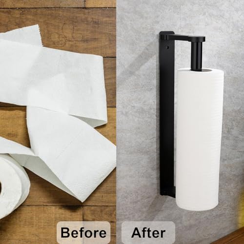 Paper Towel Holder Under Cabinet (Black)