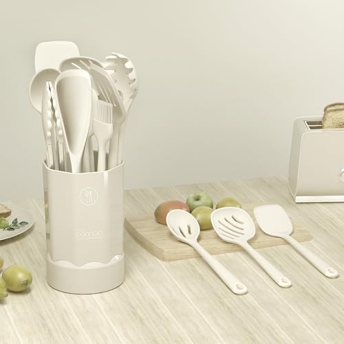 Silicone Kitchen Utensils Set (Cream White)