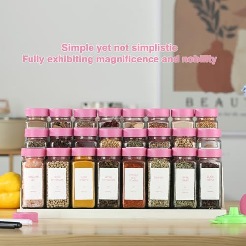 Pink Spice Jars with Label (Pink / 48)