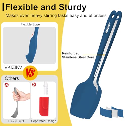 4 Pcs Silicone Spoon Spatula Set (Multicolor)