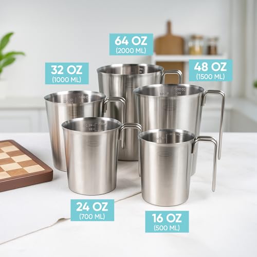 Newness 2 Pack Stainless Steel Measuring Cups Set