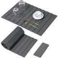 Large Stone Dish Drying Mat for Kitchen Counter (Pure Gray / 24" x 16")