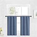Kitchen Blackout Window Curtains Over Sink 36 inch Length (Stone Blue / 29"W x 36"L (Pack of 2))