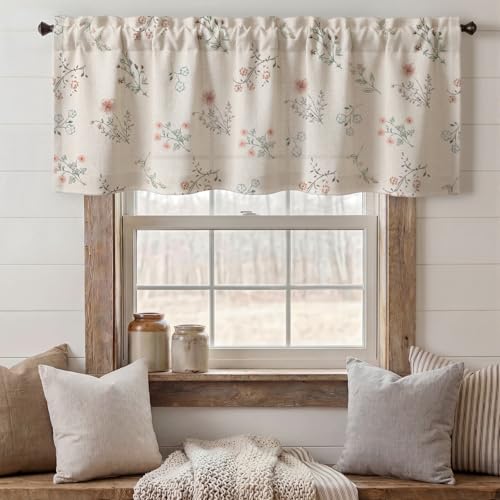 Kitchen Valances for Windows (Vintage Florals / 52"W x 18"L (Pack of 1))