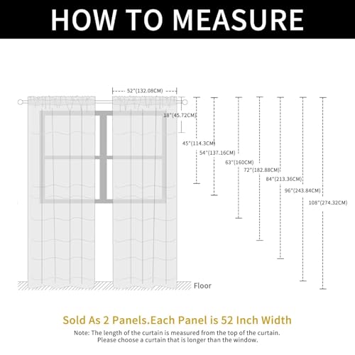 Basic Rod Pocket Sheer Voile Window Curtain Panels Light Brown 1 Pair 2 Panels 52 Width 18 Inch Long for Kitchen Bedroom Children Living Room Yard（Light Brown (Light Brown / 52"W x 18"L (Pack of 2))