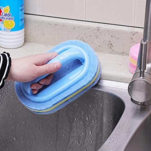 Cleaning Brush for Bathroom Kitchen Bathtub Toilet Cleaner All Purpose Shower Sponge Scrubbing Brush with Ergonomic Handle