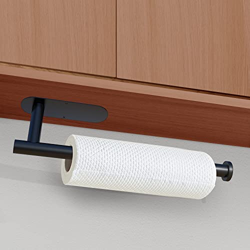 Under Cabinet Wall Mount Paper Towel Holder (Black)