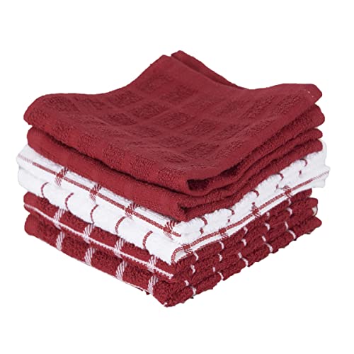 Premium 3 Pack Kitchen Towel & 6 (Paprika Red / 9-Pack Bundle)
