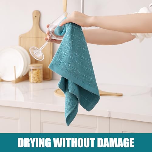100% Cotton Terry Kitchen Towels (Lake Blue / 13 X 28 - 6 Pack)