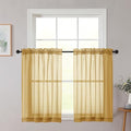 Cafe Curtains 36 Inch Length Tier 2 Pieces (Gold / 42"W x 36"L (Pack of 2))