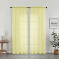 Sheer Curtains 78 Inches Long 2 Panels Set for Bedroom Living Room (Light Yellow / 42"W x 78"L (Pack of 2))