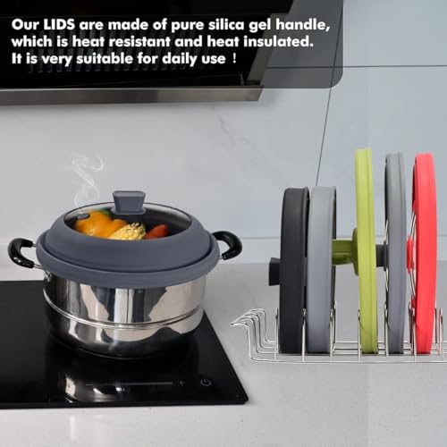 Microwave Splatter Cover Glass Cover Splatter Guard Lid with Collapsible Silicone for Food Cover Plate Cover 10.8 inch 2 Pack Black (Black (2 Pack) / 10.8 inch)