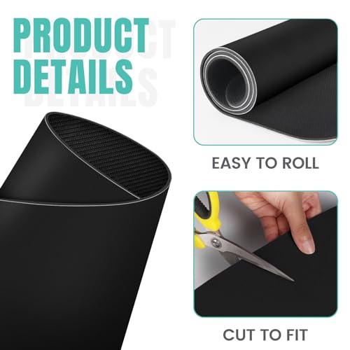 Coffee Mat Super Absorbent Dish Drying Mat Coffee Bar Mat 18"x 36" (Black / 36" x 18")