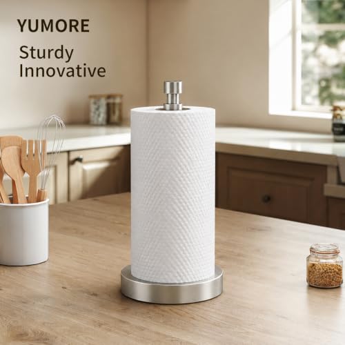 3.9lbs Heavy Duty Paper Towel Holder Countertop Weighted Base (Silver)