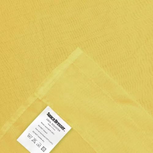 Yellow Sheer Curtains 4 Panels Rod Pocket Semi (Yellow / 52"W x 96"L (Pack of 4))