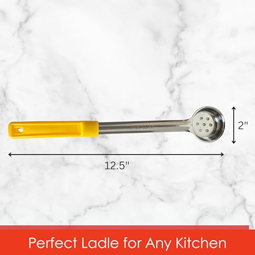 1 oz Slotted Stainless Steel Portion Control Ladle Spoodle (1 Ounce Slotted)