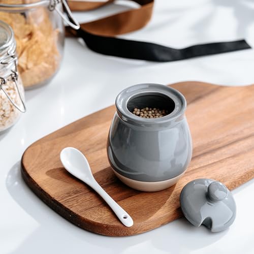 10oz Sugar Bowl with Lid and Spoon (Sugar Bowl / Dark Gray)