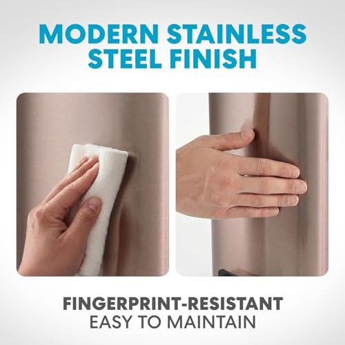 6L 1.6G Stainless Steel Bathroom Trash Can with Hands (Gold / Small)