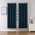 Blackout Curtains 63 Inch Length 2 Panels Set (Navy Blue / 52"W x 63"L (Pack of 2))