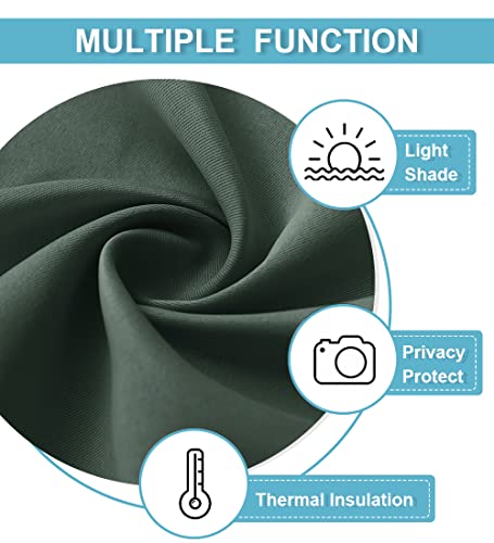 Cafe Blackout Curtains 30 inch Length (Dark Green / 29"W x 30"L (Pack of 2))