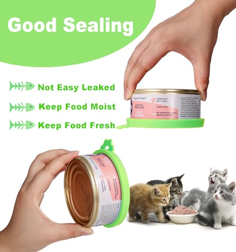 Cat Food Can Covers Lids for 5.5 oz Cans (Green)