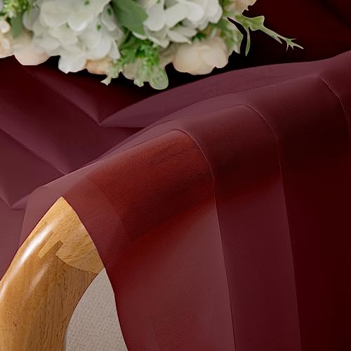 Sheer Window Curtain Panels 96 Inch Long 2 Pieces (40"W x 96"L (Pack of 2) / Burgundy)