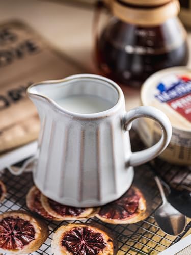 Ceramic Creamer Pitcher Small (10 Ounces / Cream White)