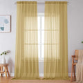 Gold Sheer Curtains 120 Inches Long (Gold / 59"W x 120"L (Pack of 2))