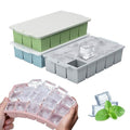 Silicone Ice Cube Tray with Locks Lids 4 Pack (Gray+Blue+Green+Pink)