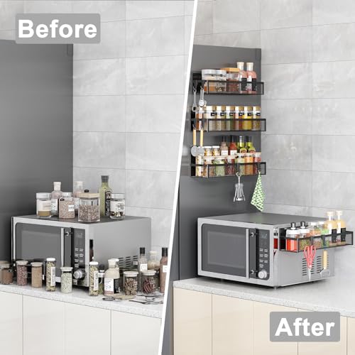 Magnetic Spice Rack for Refrigerator (4 Pack)