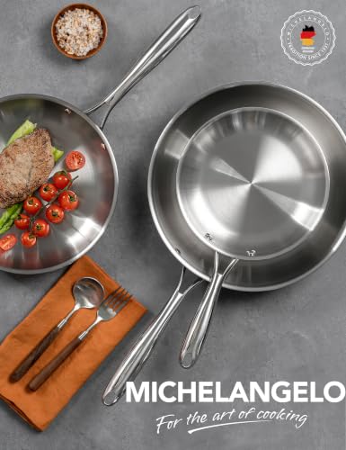18 10 Stainless Steel Frying Pan Set (8-9.5-11-Inch)