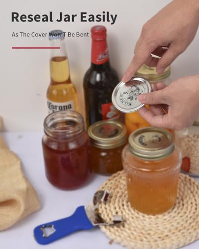 Mason Jar Opener Tool with Soft Touch Handle (Blue)