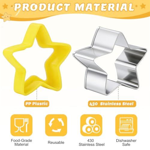 Star Cookie Cutters 5 Pcs (B-Yellow 5pcs)