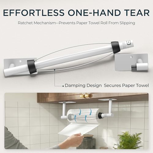 Paper Towel Holder Under Cabinet (White)