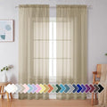 Taupe Sheer Curtains 90 Inches Long 2 Panels (Taupe / 42"W x 90"L (Pack of 2))