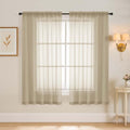 Extra Wide Taupe Sheer Curtains for Windows 63 inch Length (59"W x 63"L (Pack of 2) / Taupe)